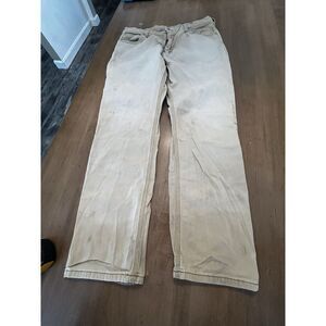 Carhartt Utility Pants Mens 36 x 30 Beige Beautifully‎ Bleached Distressed Work